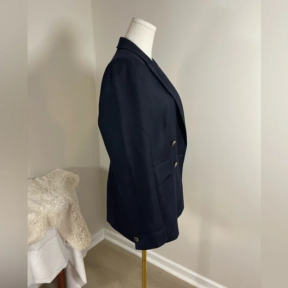 Reiss Larsson navy double breasted twill blazer - Picture 7 of 16